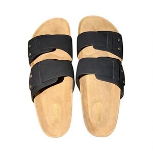 Madden Men's Pompin Black Suede Slide Sandals Cork Sole, Size 8, NIB